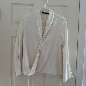 Zara Cream Draped Blouse